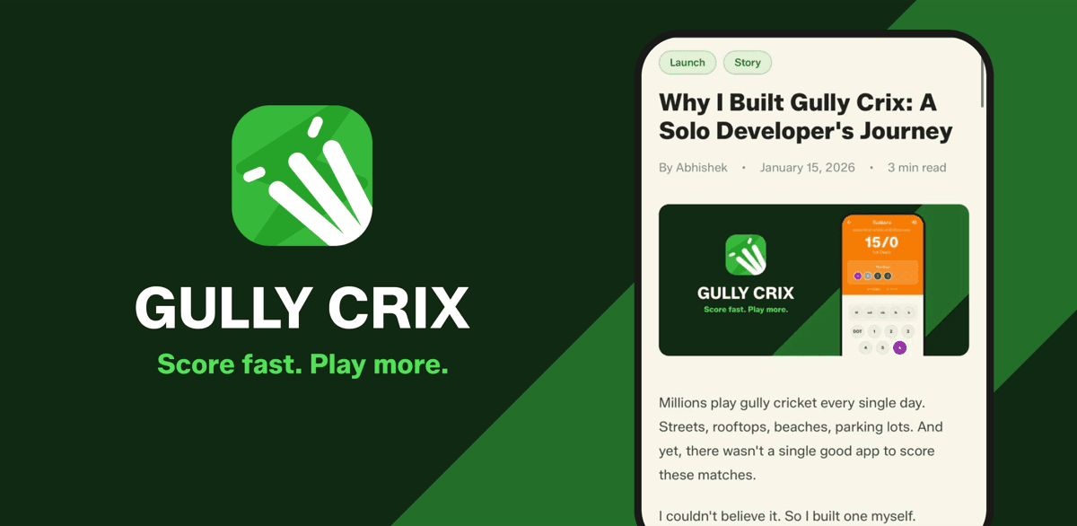 Why I Built Gully Crix: A Solo Developer's Journey
