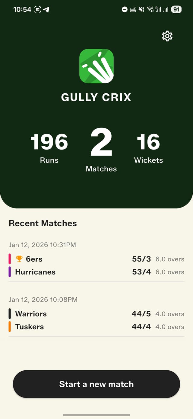 All your match history saved locally on your device