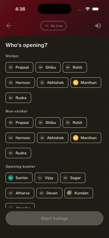 Start, then pick who's opening
