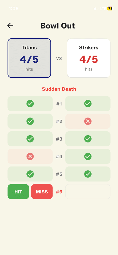 Sudden death round — every delivery matters