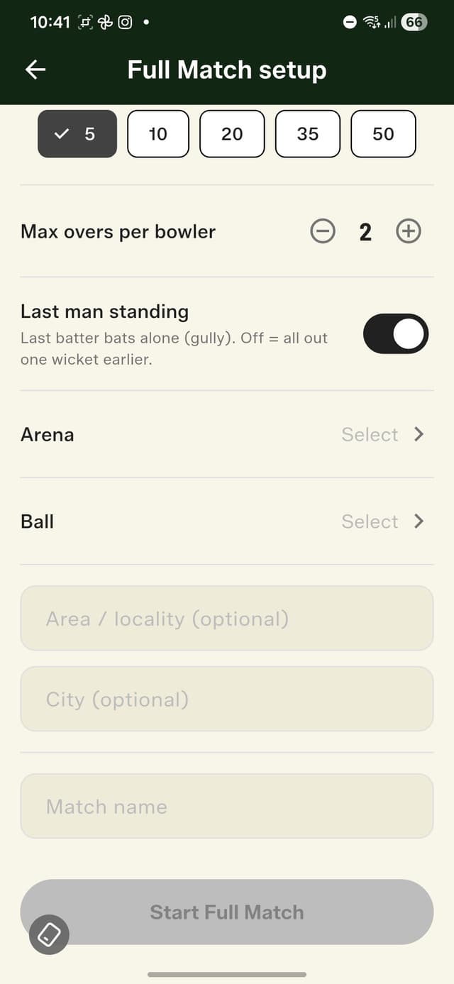Last man standing toggle in GullyCrix full match setup