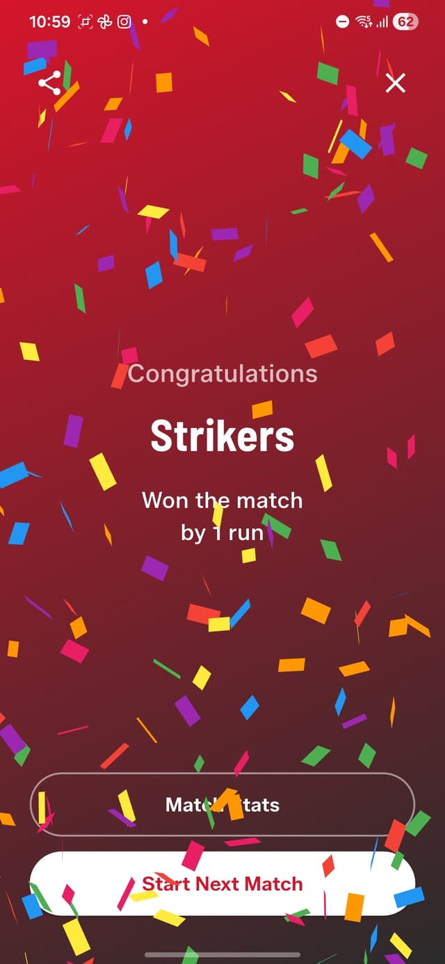 Match won celebration