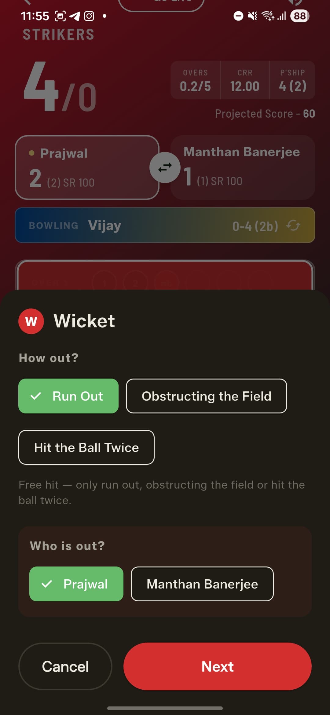 A simpler run-out — first pick who's out