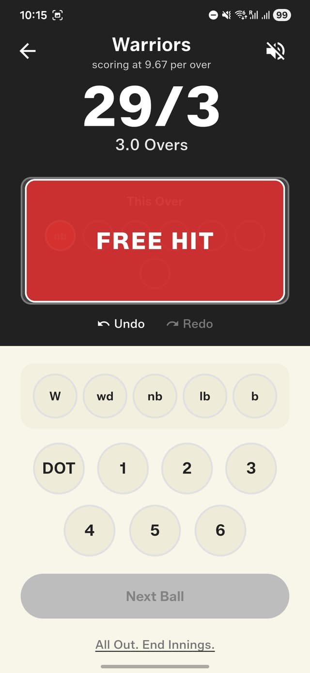 Free Hit alert fires automatically after every no-ball