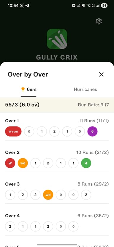 Over-by-over ball breakdown for every match
