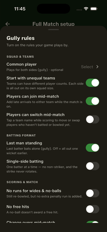 Turn on your ground's rules