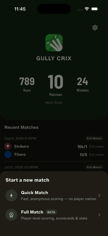 Tap Start a new match