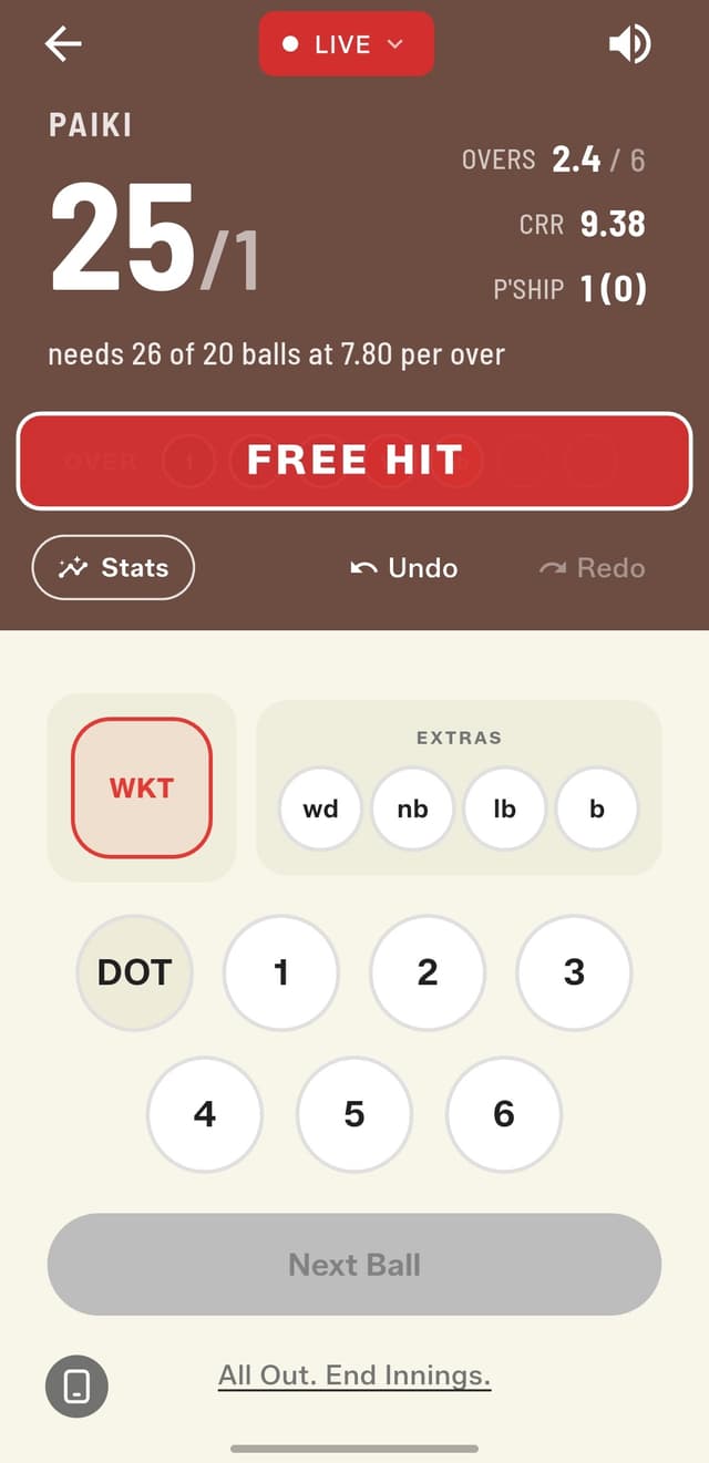Refreshed Free Hit indicator — far more visible during live scoring