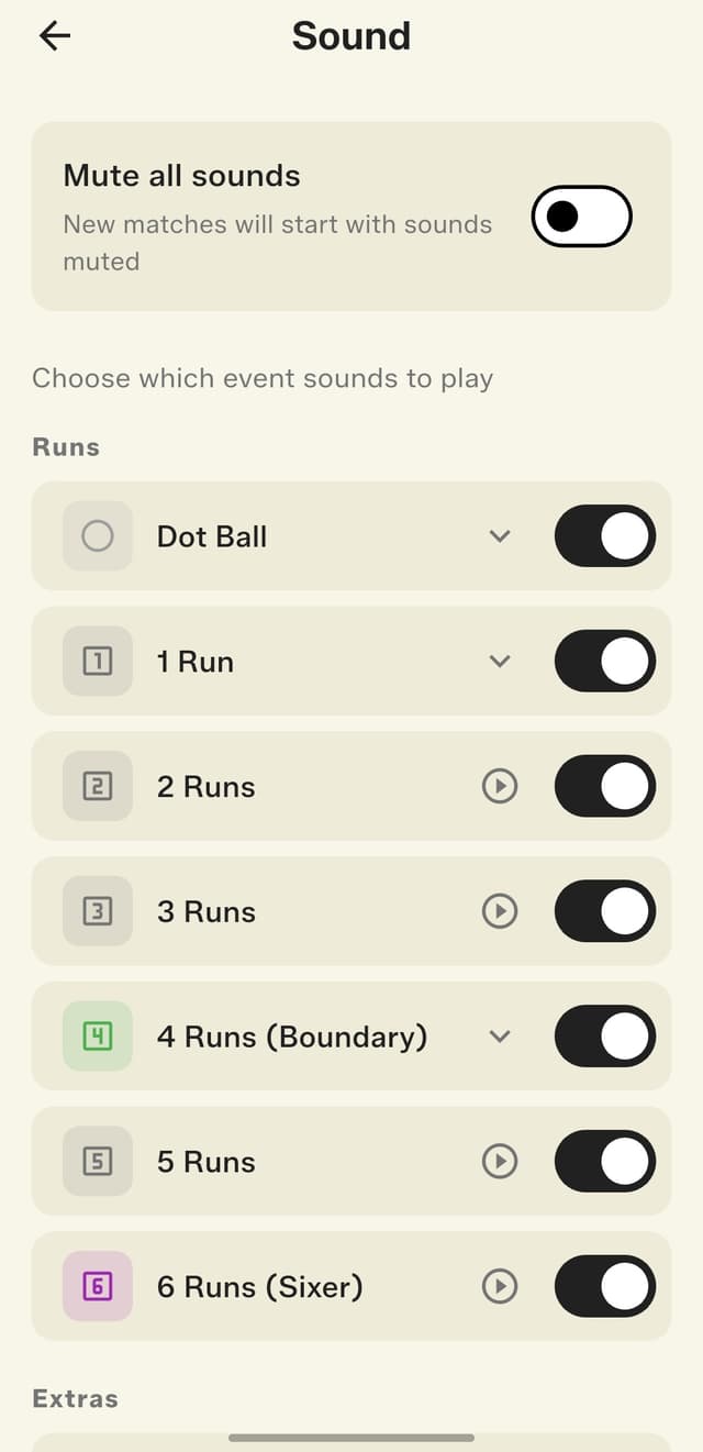 Granular sound controls — toggle each event sound individually